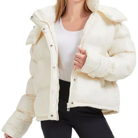 Charm Miles Women's Cream Puffer Jacket NWT - Picture 1 of 9